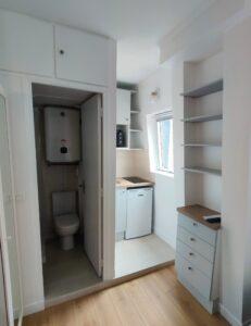 Aménagement et rénovation complète pour ce petit studio / appartement parisien