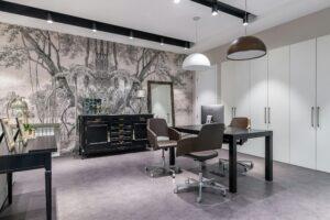 Avinkel Rénovation effectue toutes prestations pour les professionnels. Photo d'un bureau moderne et spacieux