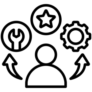 Logo faisant référence aux multiples compétences d'Avinkel Rénovation (Electricité, plomberie, aménagements intérieures, ...)