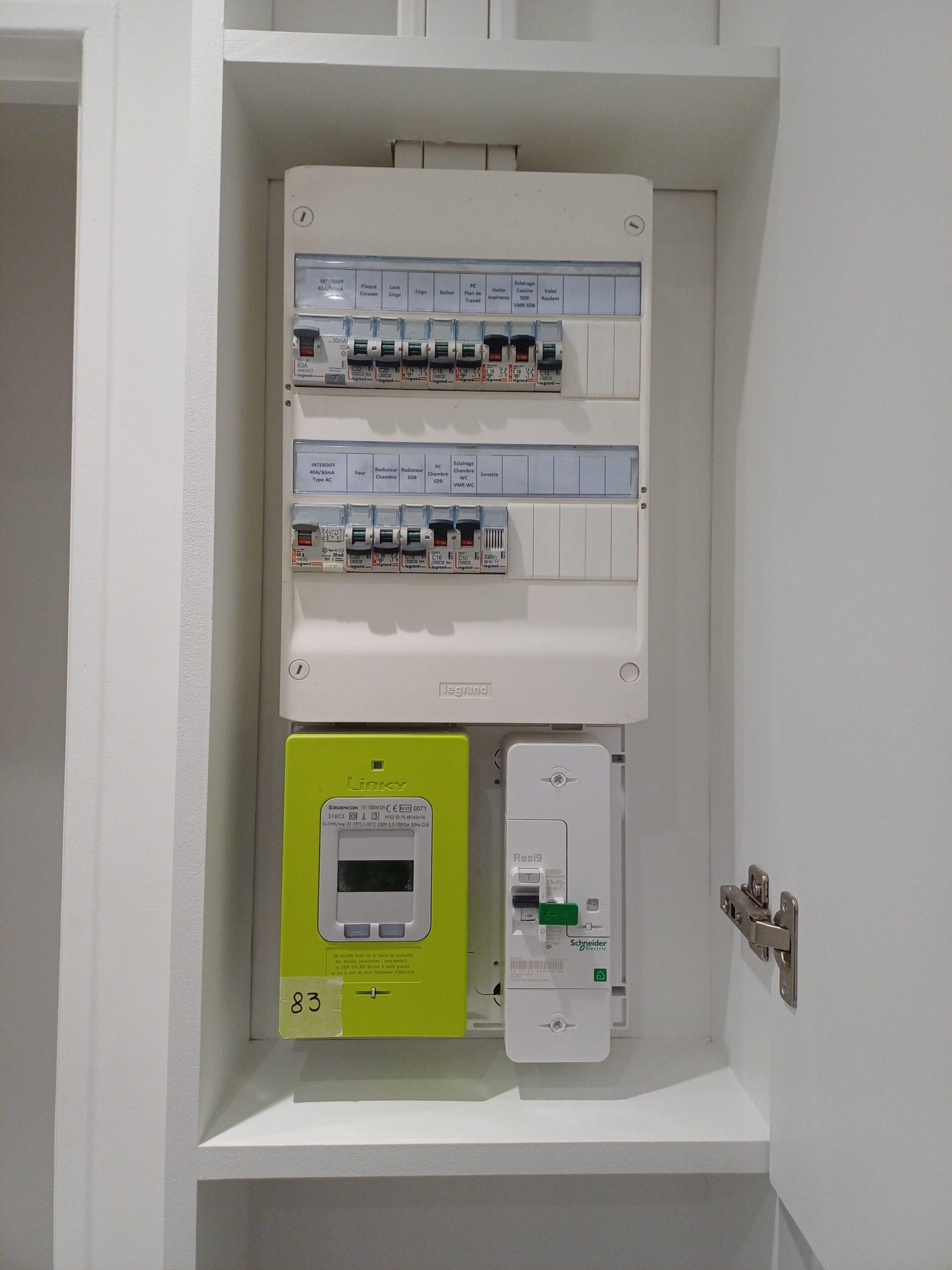Travaux d’électricité avec pose d’un compteur neuf et remise à neuf du circuit