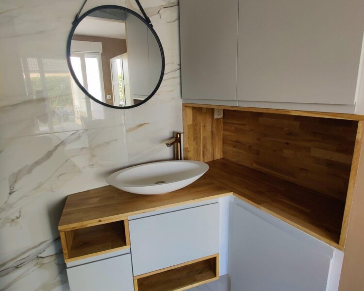 Meuble créé et sur mesure avec vasque