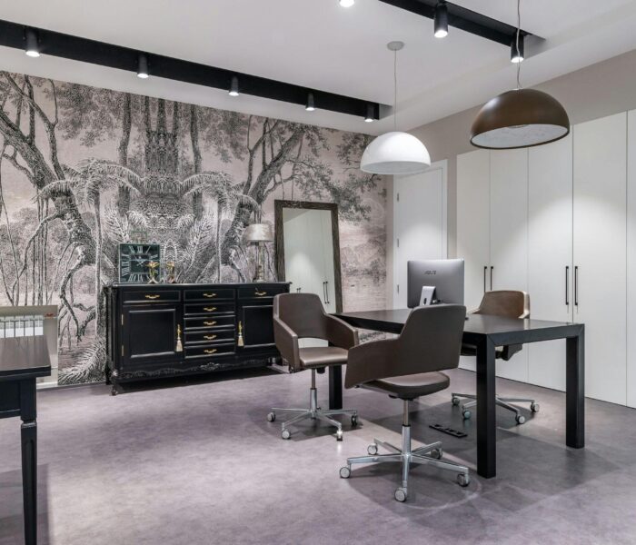 Avinkel Rénovation effectue toutes prestations pour les professionnels. Photo d'un bureau moderne et spacieux